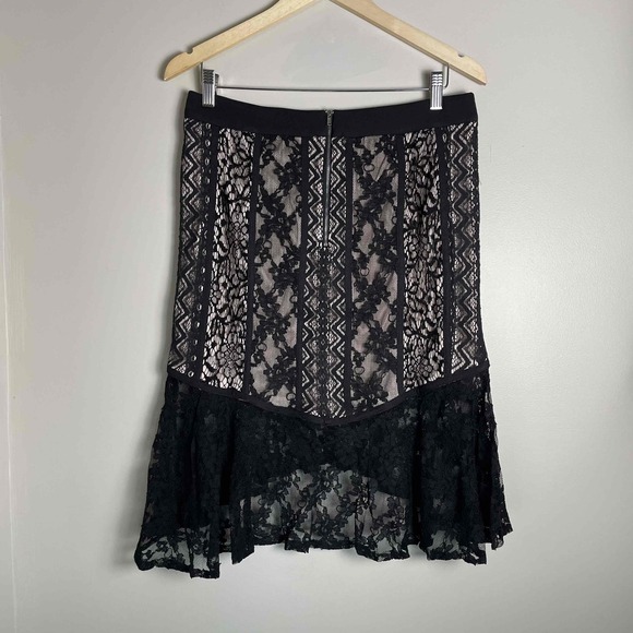 New Endless Rose Womens Boho Lace Whimsy Goth Victorian Asymmetrical Skirt Large - Picture 10 of 10